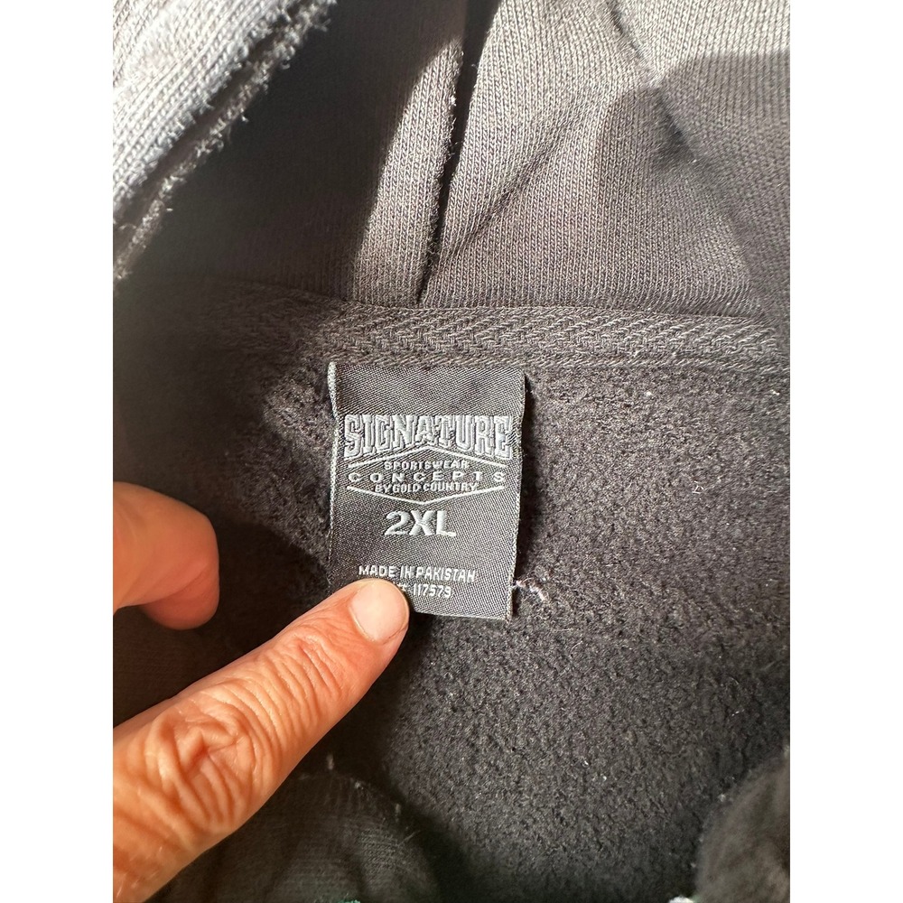 Signature Concepts Mens Black Shamrock M Plaid Hoodie Sweatshirt 2XL St Patricks - Picture 2 of 3